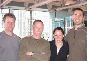 Cameraman Jason Jobes, the author, Emily Cook and Matt Barrett, audio.